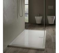Piatto doccia in ceramica 140x70 slim H cm 3 bianco lucido senza sifone modello Lif di Hatria