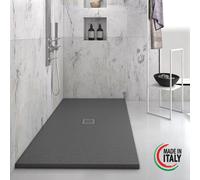 PIATTO DOCCIA MARMORESINA BASE 80 H 2,5 SIFONE PILETTA INCLUSI HEAVY ANTRACITE