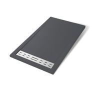 Piatto Doccia Mineral Marmo Resina Antiscivolo h 4 cm - : , CONFEZIONE: 1 pz., Misure: L140 x P80 x H4 cm, Tinta: Antracite