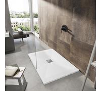 Piatto Doccia Mineralmarmo Pietra Bianco Scarico Centrale - 80x120