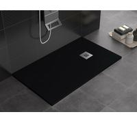 Piatto doccia NERO in marmoresina, 3cm, Gelcoat, antiscivolo, piletta compresa