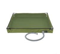 Piatto doccia pieghevole per camper, campeggio e giardino, base doccia portatile in PVC con tubo di scarico, tappetino antiscivolo per esterni per lavare animali domestici, per ghiaia o erba, nero