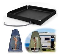 Piatto doccia portatile aggiornato, 2 in 1 pieghevole da campeggio con tubo di scarico, base doccia esterna, tappetino doccia da campeggio per campeggio, camper, esterni, interni e box doccia