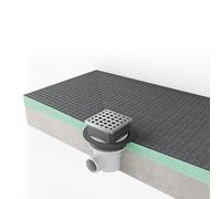 Piatto Doccia Pronto da Piastrellare in Estruso Rigida Polistirene Tagliabile Dimensione 80x160 cm spessore di 4 cm Sifone Piletta incluso