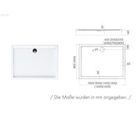 Piatto Doccia Rettangolo Vasca Acrilica Eps Vettore Integrato Bau-Höhe 14cm