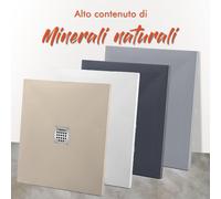 PIATTO DOCCIA SLIM MARMO RESINA RETTANGOLARE CURVO BOX EFFETTO PIETRA BUGNATO