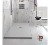 PIATTO DOCCIA SLIM MARMORESINA BASE 70 H 2,5 SIFONE PILETTA INCLUSI HEAVY GRIGIO