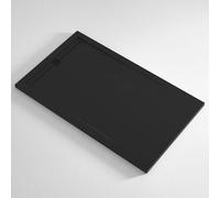 Piatto Doccia Slim Nero Marmoresina Effetto Pietra Ruvido a Pavimento Piletta