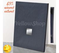 PIATTO DOCCIA SLIM RETTANGOLARE MARMO RESINA EFFETTO PIETRA SOTTILE BOX ARDESIA