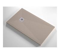 Piatto Doccia Slim Sabbia Effetto Pietra Ruvido a Pavimento con Piletta Scarico