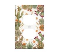 Piatto duplex duplex per piante grasse autunnali | Stampa botanica ad acquerello, tema flora del deserto, accenti stagionali caldi, facile da installare