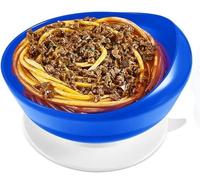 Piatto e ciotola a prova di fuoriuscite con base a ventosa, ausili per il Parkinson per vivere, accessori adattivi per l'alimentazione di anziani e disabili (one bowl,blue)