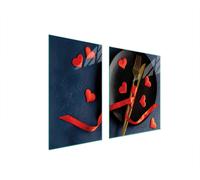 PIATTO E TAGLIERE IN VETRO 100x52 CUORE
