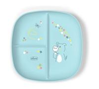 Piatto fondo bimbo Plastica (24x21x2,6cm) porzionato 3P Azzurro 00016003250000