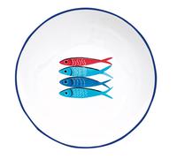 Piatto Fondo, Ciotola SARDINE'S Party Pesci Rotondo D.18cm Bianco Blu EASY LIFE