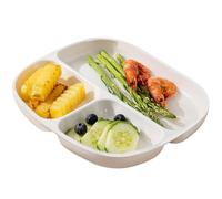 Piatto fondo diviso, piatto da portata in ceramica con 3 scomparti for la suddivisione del cibo in un pasto bilanciato, piatto diviso for verdure/frutta/pasta, vassoio dimagrante for adulti, 1 pezzo (