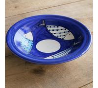 Piatto Fondo in Ceramica Artigianale Ø 28 cm Stile Vietrese - Dipinto a Mano- Piatto da Portata, Servizio da Tavola -Vietri-Costiera Amalfitana-Caltagirone-Sicilia-0108251301
