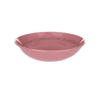 Piatto fondo malva con scritta 20 cm in stoneware