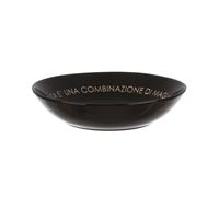 Piatto fondo nero con scritta 20 cm in stoneware