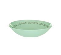 Piatto fondo salvia con scritta 20 cm in stoneware