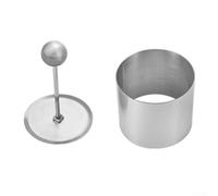 Piatto freddo rotondo in acciaio inossidabile con tagliere a pressione, per insalata di grado alimentare, per torte, dessert, antipasti, utensile da cucina per cucinare in casa (taglia S) (M)