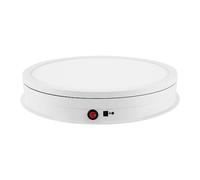 Piatto girevole elettrico, bianco, rotondo, piatto girevole elettrico con telecomando, per visualizzazione del prodotto, display dei gioielli, 42 x 7 cm
