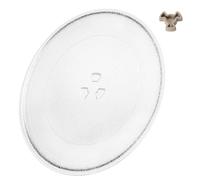Piatto girevole in vetro per microonde da 255 mm, resistente al calore, piastra di ricambio in vetro per microonde, universale, resistente ai graffi
