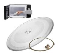 Piatto Girevole In Vetro, Piatto Universale for Microonde, 5mm Di Spessore | 24.5/25.5/27/31.5cm, Resistente Al Calore, Con 3 Fissaggi, Ricambio Girevole A Microonde Kit(24.5cm/9.6in)