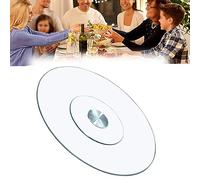 Piatto girevole in vetro temperato per cucina e sala da pranzo, organizer rotante da appoggio, facile accesso agli oggetti