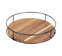 Piatto girevole Lazy Susan con rotazione a 360 gradi, versatile scaffale di stoccaggio rotondo in legno, compatibile la dispensa della cucina casa