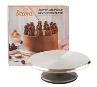 Piatto girevole Decora in alluminio di alta qualità con base antiscivolo e con ampia superficie d'appoggio. Le dimensioni sono ø 31 x 9,5 h cm - grigio alluminio 8024622073503