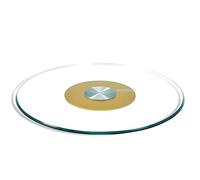 Piatto girevole rotondo in vetro, da 61 a 101 cm, vetro temperato con cuscinetto in alluminio, facile condivisione degli alimenti, design trasparente