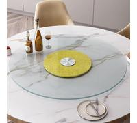 Piatto Girevole Rotondo in Vetro Temperato Lazy Susan da 20 Pollici Vassoio Rotante per Giradischi Vassoio Rotante Trasparente per Impieghi Gravosi, Gold, Ø 80cm/32in
