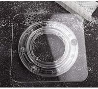 Piatto girevole trasparente da 17,8 cm con tappetino antiscivolo, base in acrilico San Sop con parte superiore quadrata trasparente, per glassare più facilmente biscotti e cupcake