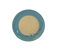 Piatto grattugia in ceramica, diametro 12 cm, fatto a mano e dipinto a mano, grattugia multiuso, per zenzero, aglio, spezie, carote (#D)