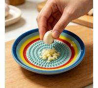 Piatto grattugia in ceramica for zenzero e aglio, piatto multiuso for macinare frutta, verdura, condimenti, strumento for grattugiare da cucina(Blue)