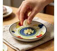 Piatto grattugia in ceramica for zenzero e aglio, piatto multiuso for macinare frutta, verdura, condimenti, strumento for grattugiare da cucina(White)