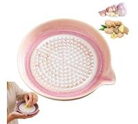 Piatto grattugia in ceramica, grattugia per aglio sfumato, per zenzero, formaggio, cioccolato, frutta, verdura, resistente, non porosa, per cucina (rosa)