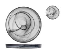 Piatto H&H Alabastro Nero 28X3 Vetro