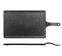 H&H Piatto Decoro Ardesia in Melamina con Manico 22x33cm Nero - 7899933