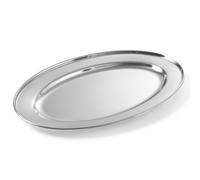 Piatto in acciaio per carne e salumi, ovale, lunghezza 35 cm - Hendi 404300