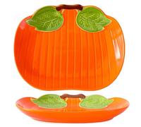 Piatto in ceramica, piatto piano a forma di zucca, adatto a varie occasioni