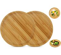 Piatto In Legno bambù Naturale 6 pezzi Per Ristoranti Pub Pizzerie 20/25/30cm