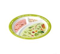 Piatto in melamina a 3 scomparti, 25 cm, infrangibile, verde (21,4 cm) | Melamina robusta, infrangibile in caso di cadute, ideale per bambini e campeggio, diametro 25 cm, facile da pulire