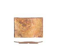 H&H Piatto Rettangolare, Melamina, Decoro Legno, 14x20,5 cm - beige materiale sintetico 9806720