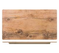 H&H Piatto Rettangolare, Melamina, Decoro Legno, 25,5x46 cm - beige materiale sintetico 9799945