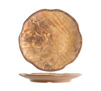 H&H Piatto Tondo, Melamina, Decoro Legno, 30,5 cm - beige materiale sintetico 9806630