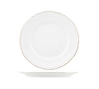 Piatto In Porcellana Alba Gold Tondo Cm 31 Bianco H&H