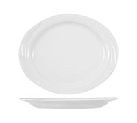 Piatto In Porcellana Arcadia Bianco Ovale Cm33