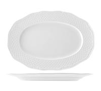 Piatto In Porcellana Arianna Bianco Ovale Cm 38 Home
